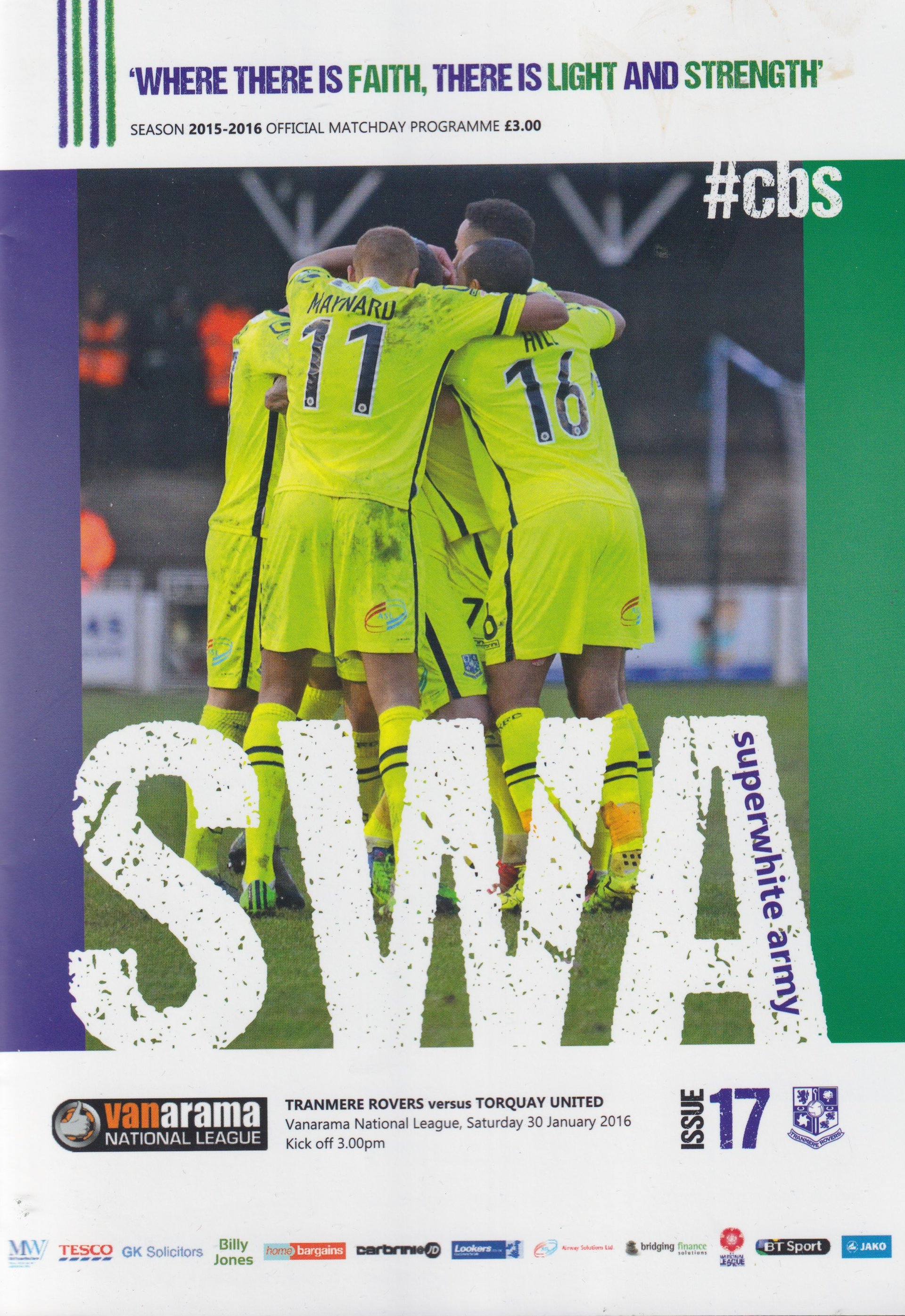Tranmere Rovers v Torquay United match programme